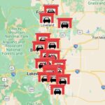 Map of Air Care Colorado Emission Testing Locations across the Front Range highlighting station distribution and accessibility.