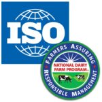 ISO and FARM Program logos, representing the international recognition achieved by the FARM animal care program for meeting ISO animal welfare standards.