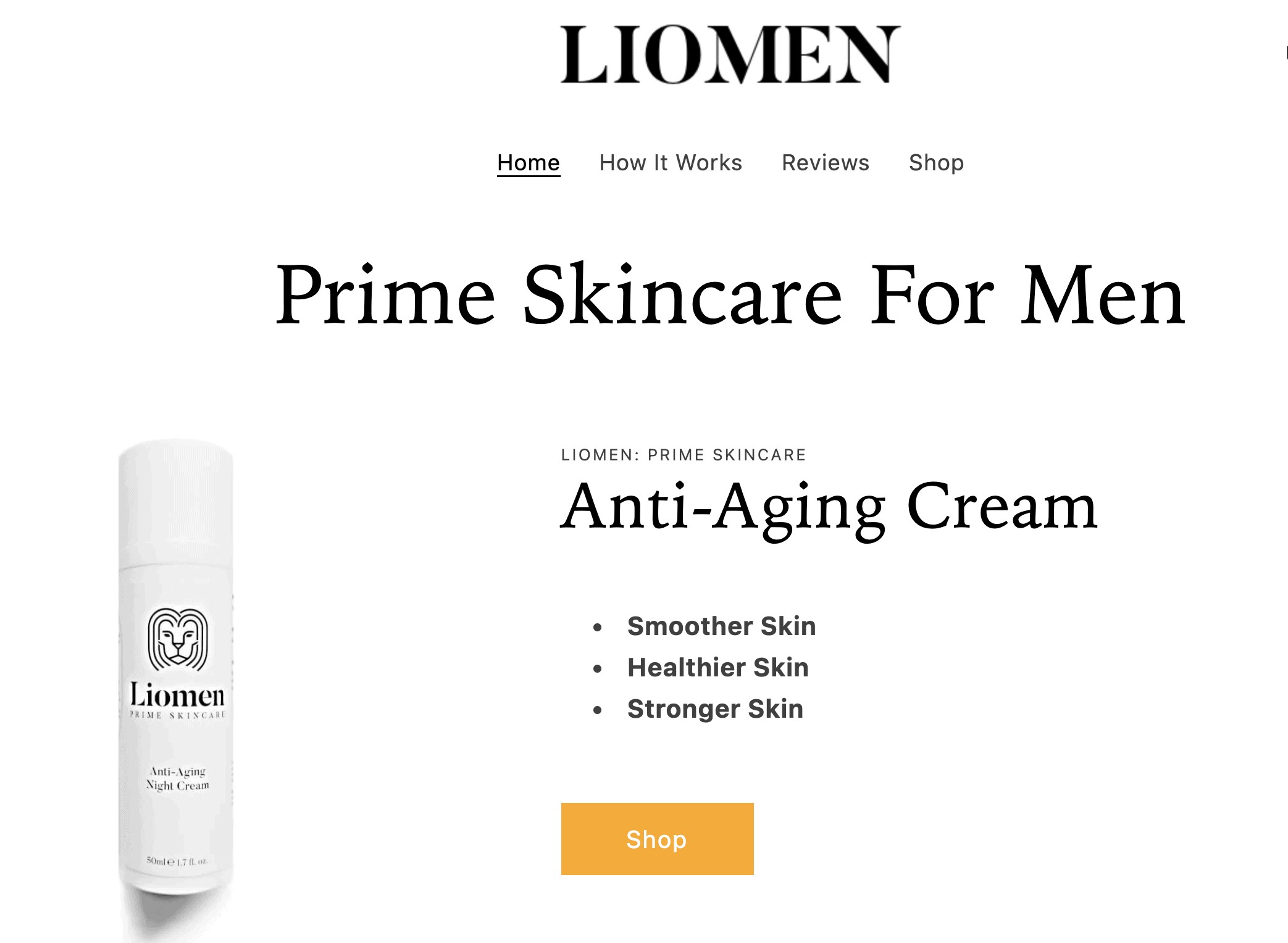 Liomen men's skincare product line