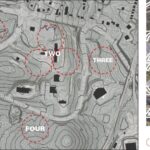 Site analysis diagram for R.S. Gass Central Laboratory relocation project, showcasing topography and site features as part of A2H program health care planning for Tennessee