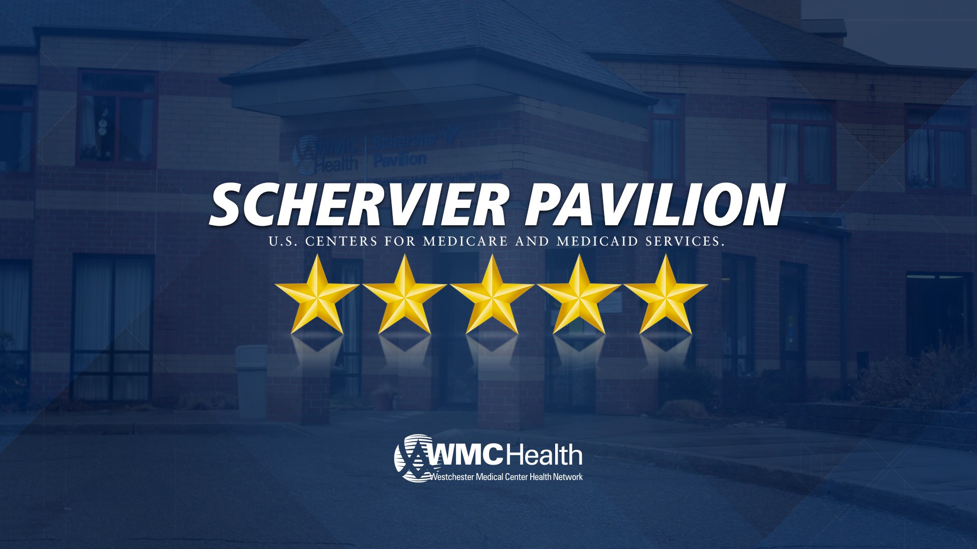 Schervier Pavilion Medicare and Medicaid 5-Star Rating Badge, showcasing excellence in senior care.