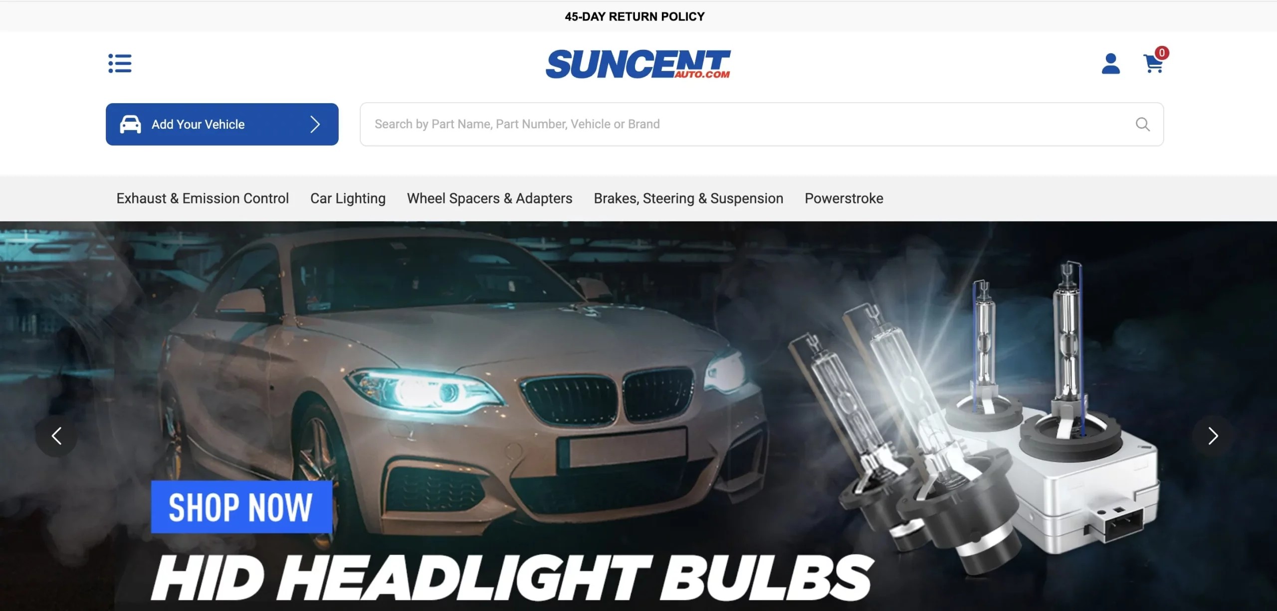 SuncentAuto affiliate program showcasing a wide range of discount auto parts and innovative equipment